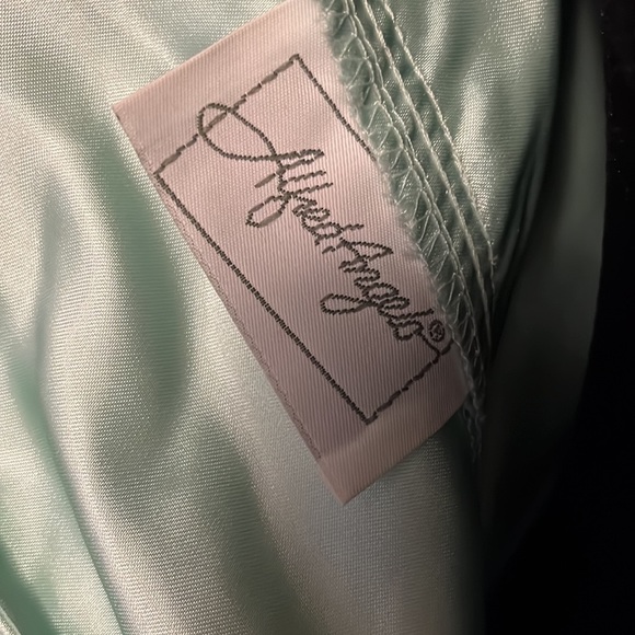 ALFRED ANGELO VINTAGE 80’s PALE AQUA BLUE LACE & SATIN FORMAL DRESS GOWN - Picture 11 of 15